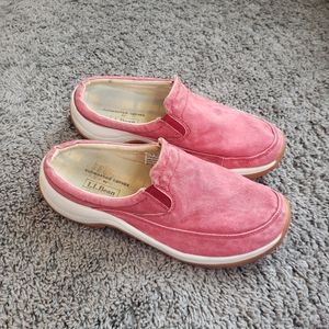 VINTAGE LL BEAN Canvas Open Back Slip On Shoe - Washed red canvas - size 8